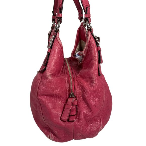 COACH Madison Maggie Triple Compartment Slouchy Shoulder Bag Tote Barbie Pink - Picture 7 of 16